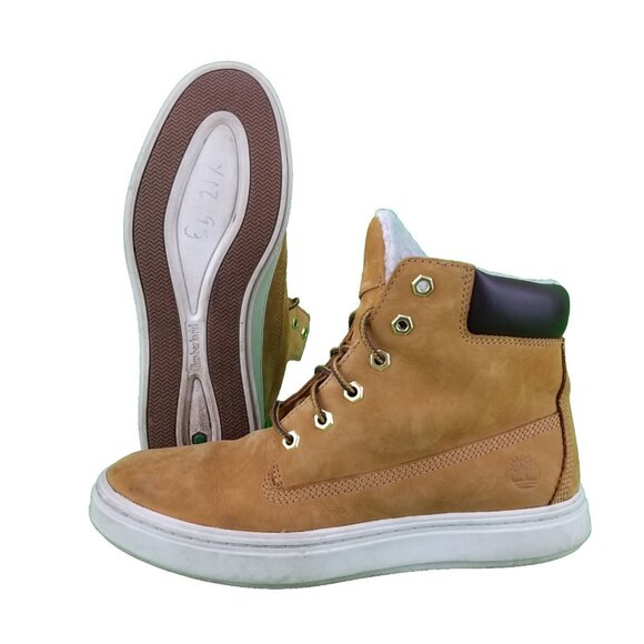 ✅Timberland LONDYN 6-inch Women's 8.5 Wheat Nubuck Faux Fur Lined Sneakers/Boots - Picture 2 of 10